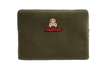 Villain Bear Olive Green Laptop Kılıfı